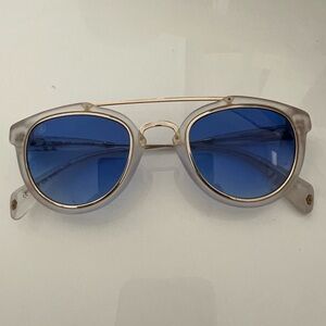 Stylish Blue and Gold Women's Sunglasses